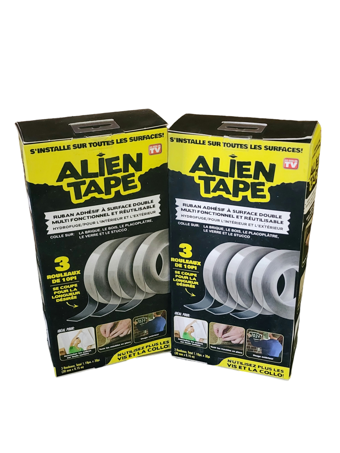 Two Alien Tape  Brand 3-Packs 1.18-in x 10-ft Double-Sided Tape. 6 Rolls Total.