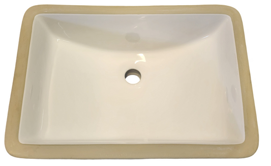 Porcelain Undermount Lavatory Sink - White - Model U1611W