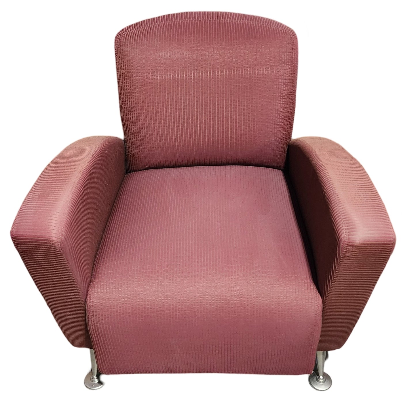 Taylor Chair Company Club Chair - Maroon/Striped Pattern