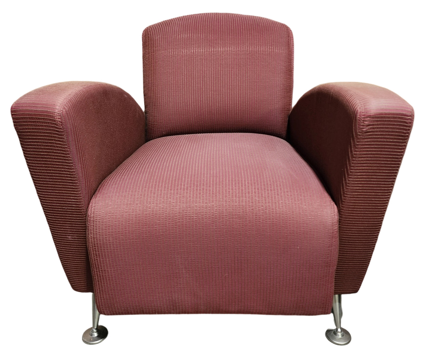 Taylor Chair Company Club Chair - Maroon/Striped Pattern