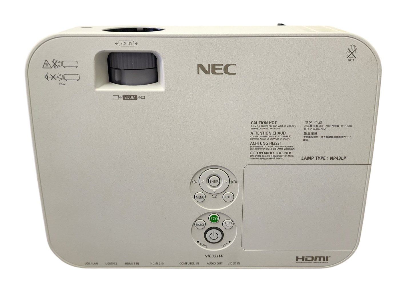 NEC NP-ME331W 3LCD WXGA Projector - 3300 Lumens, 1280x800