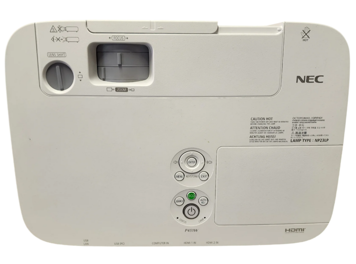 NEC NP-P451W 4500-Lumen Multi-Region Installation Projector