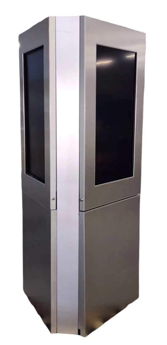 Floorstanding 3-Sided Portrait Kiosk Enclosure for Three 42" Displays, 84" Tall