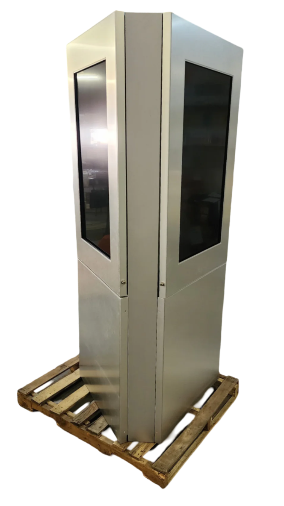 Floorstanding 3-Sided Portrait Kiosk Enclosure for Three 42" Displays, 84" Tall