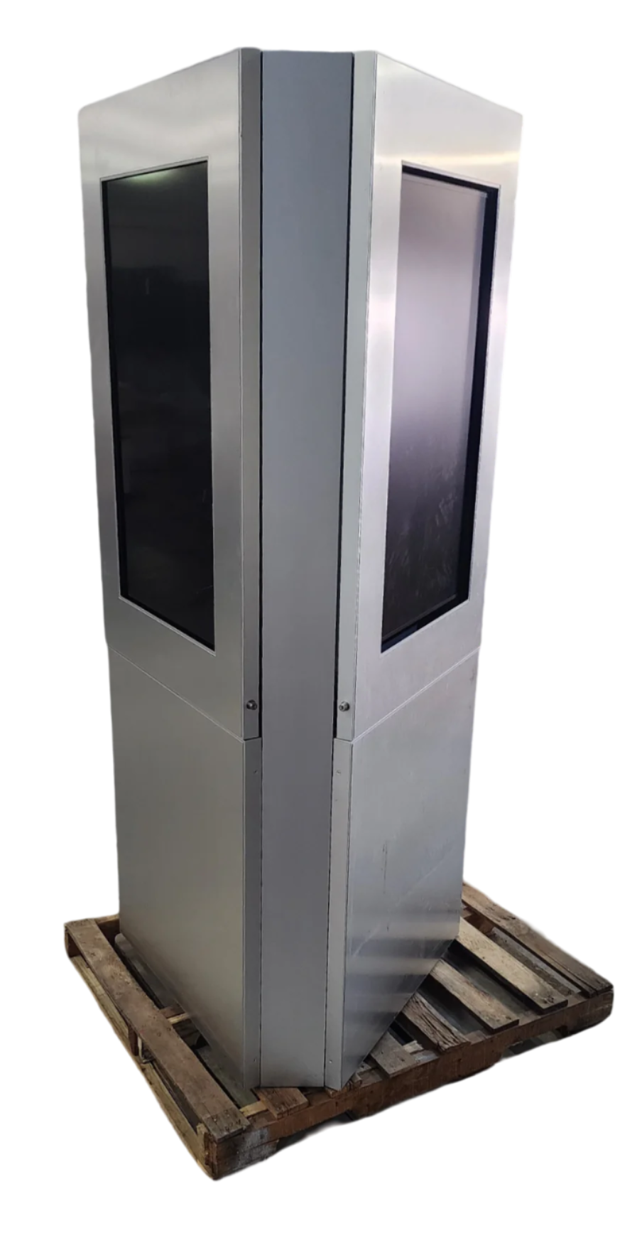 Floorstanding 3-Sided Portrait Kiosk Enclosure for Three 42" Displays, 84" Tall