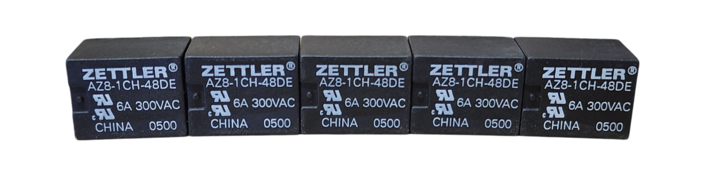 American Zettler AZ8-1CH-48DE Mini PC Board Relay, 48VDC Coil, SPDT