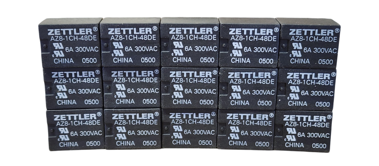 American Zettler AZ8-1CH-48DE Mini PC Board Relay, 48VDC Coil, SPDT