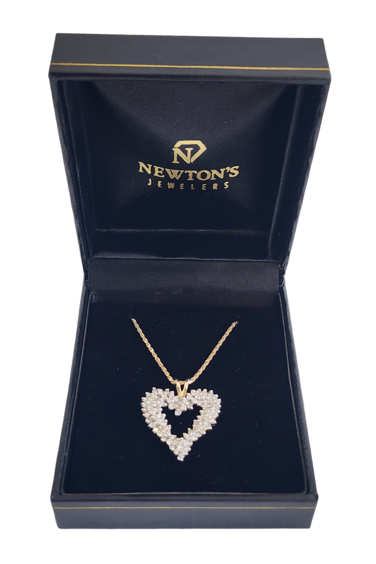 1.00CT TW Diamond Cluster Heart Pendant with a 20" 10KT Gold Chain