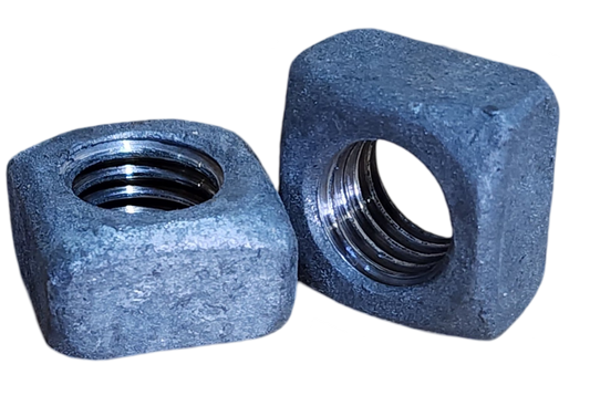 5/8"-11 Galvanized Steel Square Nuts, Coarse Thread, 1" Wrench Size(25pcs)