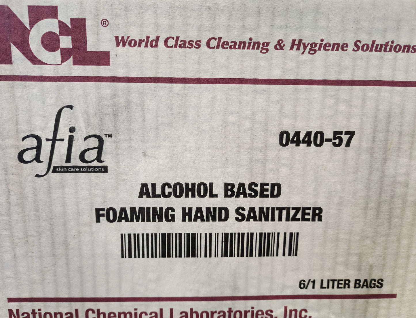 NCL® Afia™ Alcohol Based Foaming Hand Sanitizer - 1000 mL, 6/cs