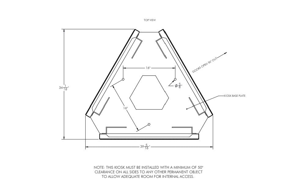 Floorstanding 3-Sided Portrait Kiosk Enclosure for Three 42" Displays, 84" Tall