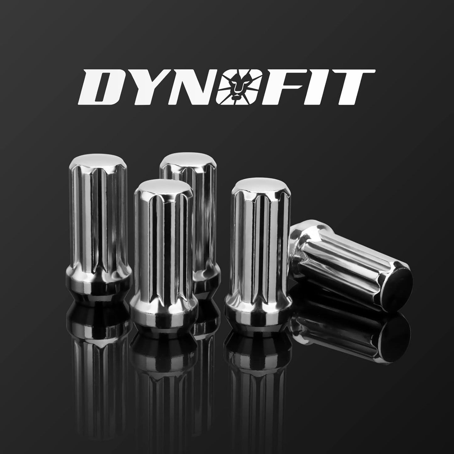 DYNOFIT 9/16-18 Wheel Lug Nuts, 32 pc Chrome - 60 Degree Conical Seat