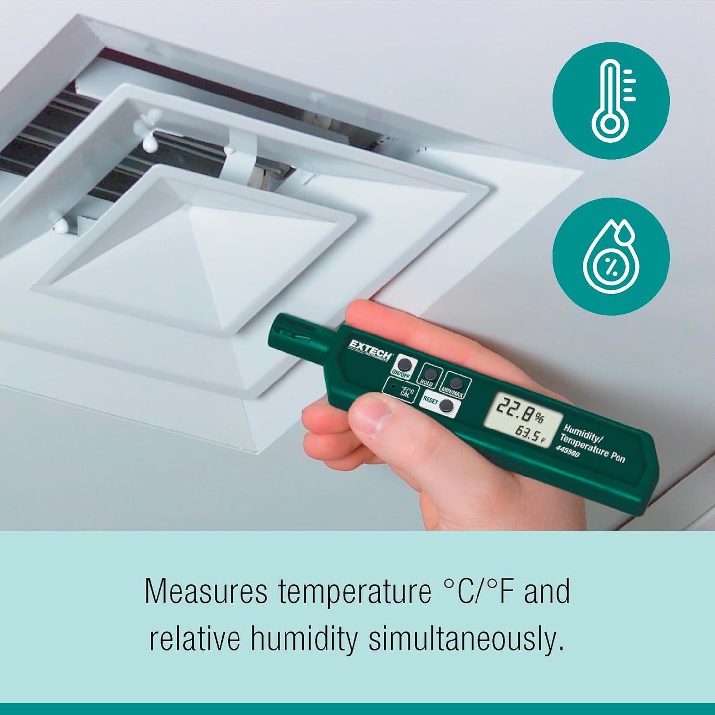 Extech 445580 Humidity and Temperature Meter w/ Calibration Utility