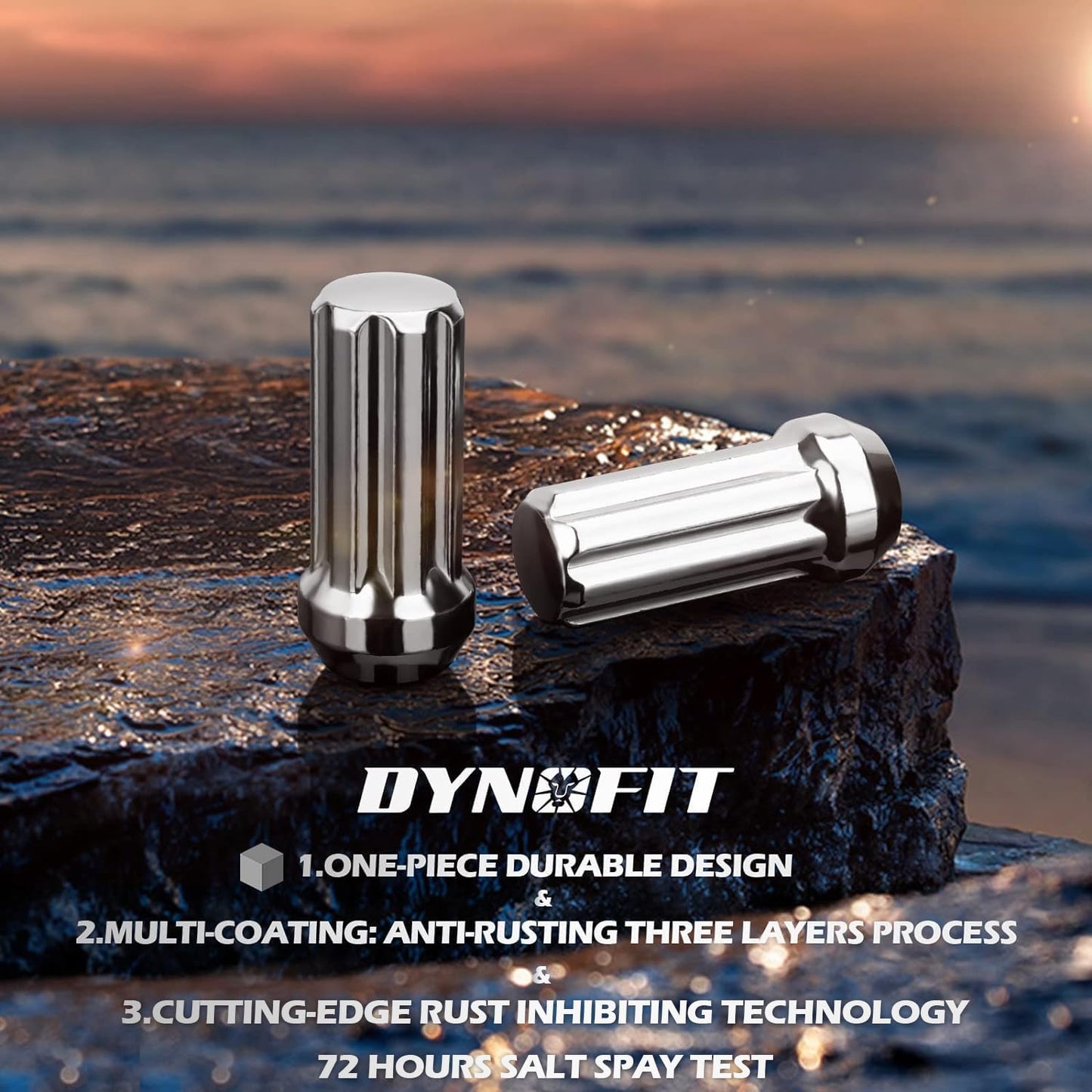 DYNOFIT 9/16-18 Wheel Lug Nuts, 32 pc Chrome - 60 Degree Conical Seat