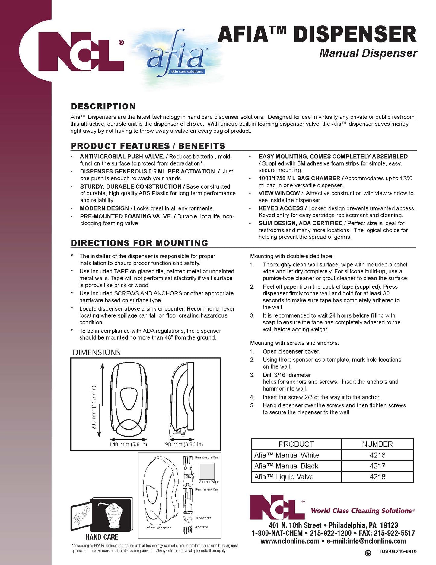 Afia Foaming Soap Dispenser - 12 Count