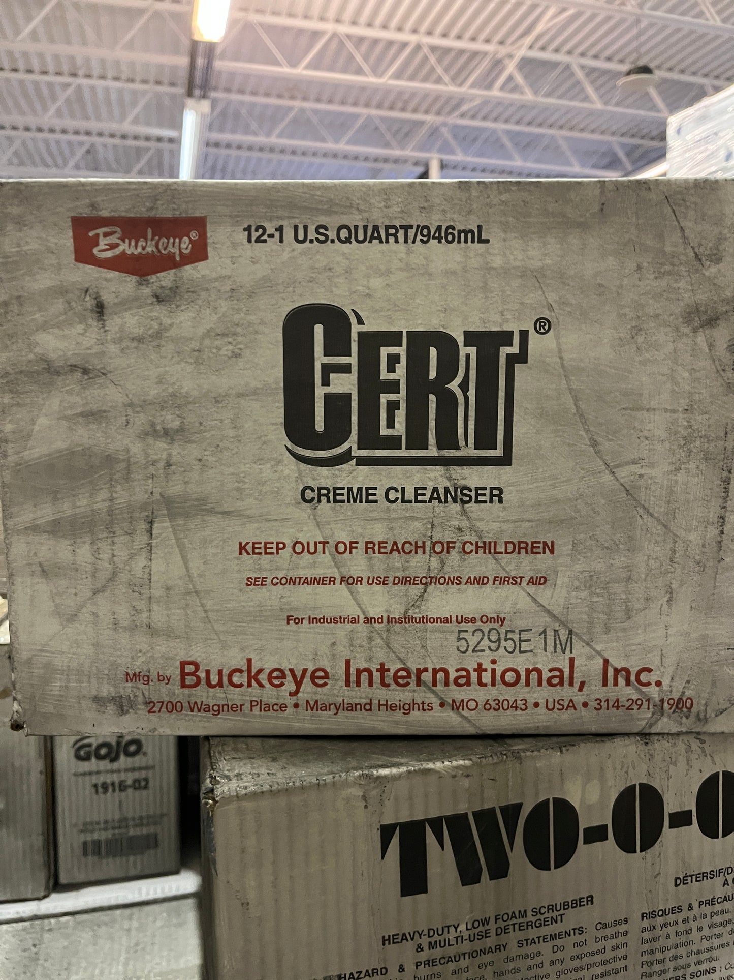 Buckeye® Cert® Crème Cleanser - 1 Quart Heavy-Duty Abrasive Cleaner