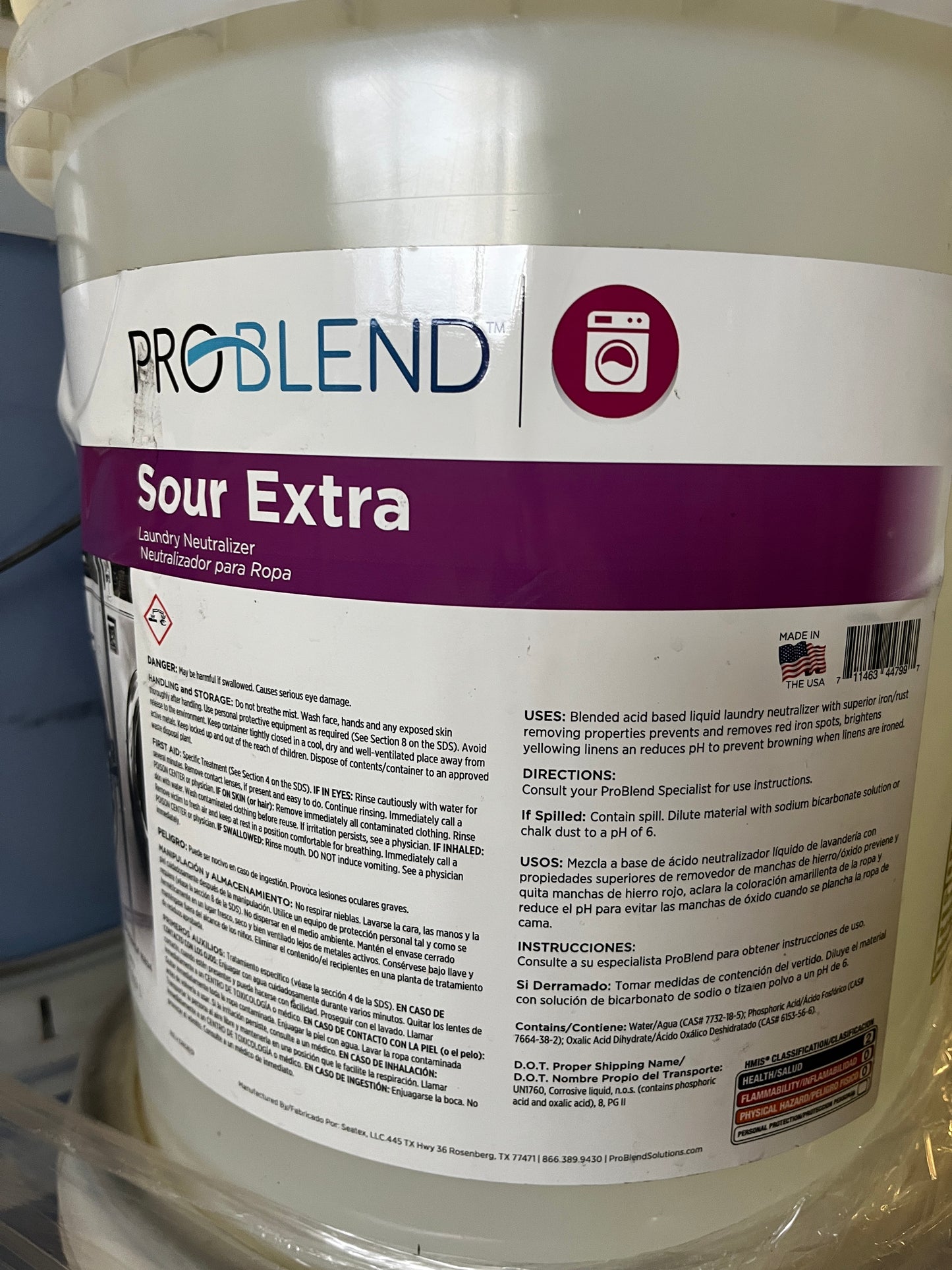 ProBlend Sour Extra Laundry Neutralizer - 5 Gallon - Item # PB0027242AB