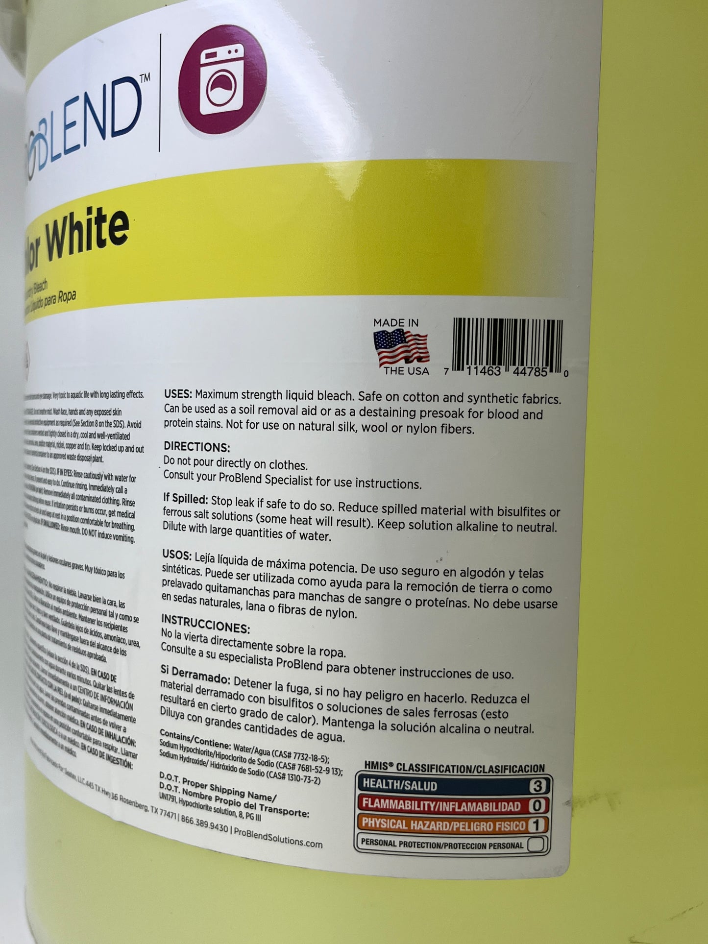 ProBlend™ Chlor White Liquid Bleach - 5 Gallons - Item # LD-3-5G