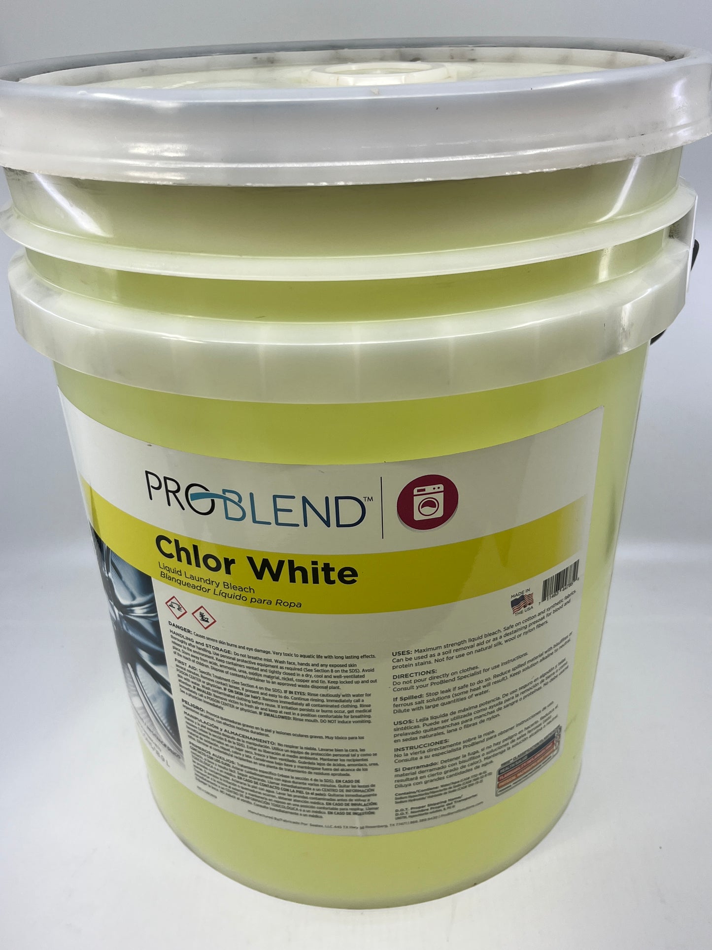 ProBlend™ Chlor White Liquid Bleach - 5 Gallons - Item # LD-3-5G