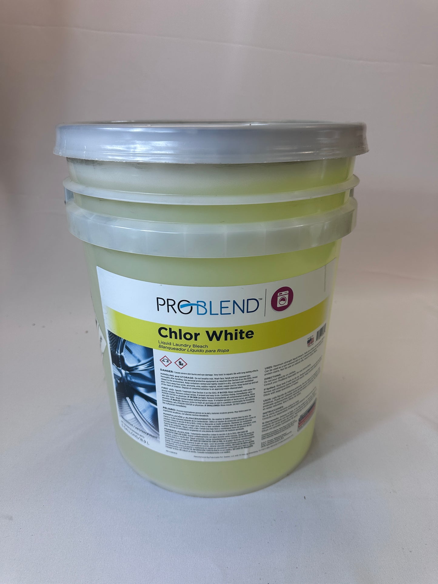 ProBlend™ Chlor White Liquid Bleach - 5 Gallons - Item # LD-3-5G