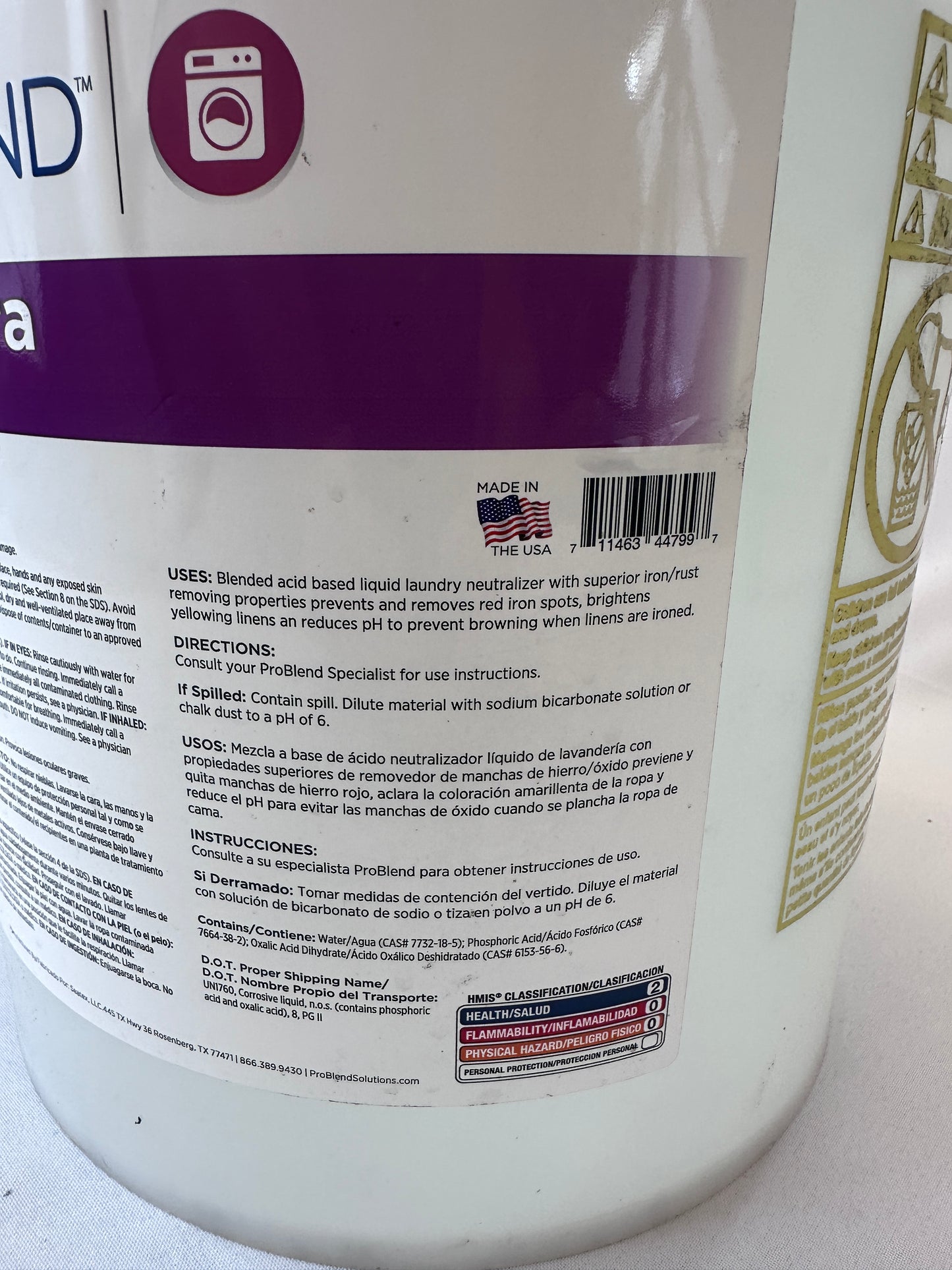 ProBlend Sour Extra Laundry Neutralizer - 5 Gallon - Item # PB0027242AB