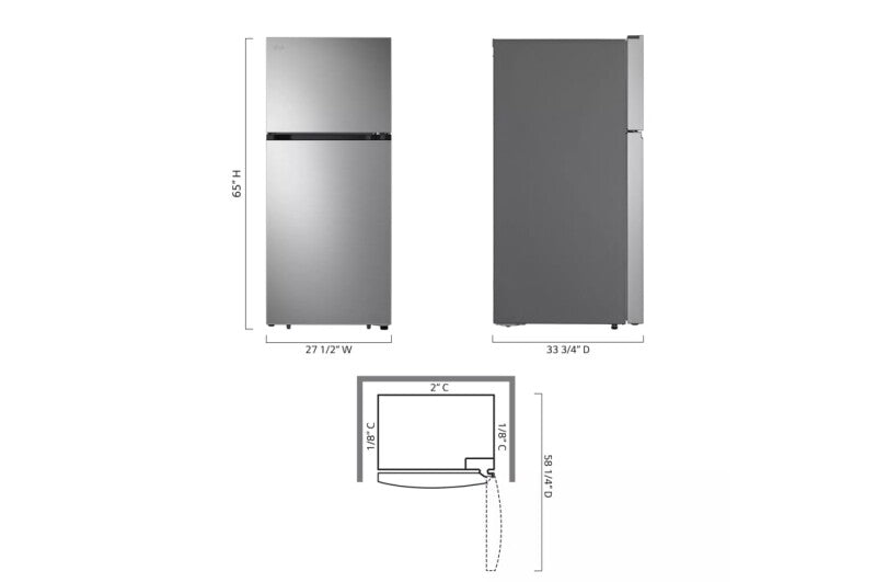 LG LT18S2100S 17.5 cu.ft. Top Freezer Refrigerator, 28-Inch - Stainless Steel