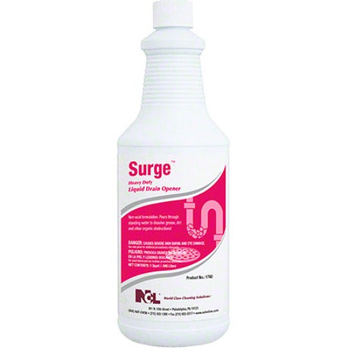 NCL® Surge Heavy Duty Liquid Drain Cleaner - 1 Quart - Effective Non-Acid Formula