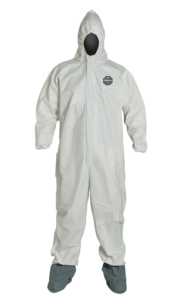 DuPont™ ProShield® 60 Coveralls with Hood and Boots - White, Size 4X, 25/Case