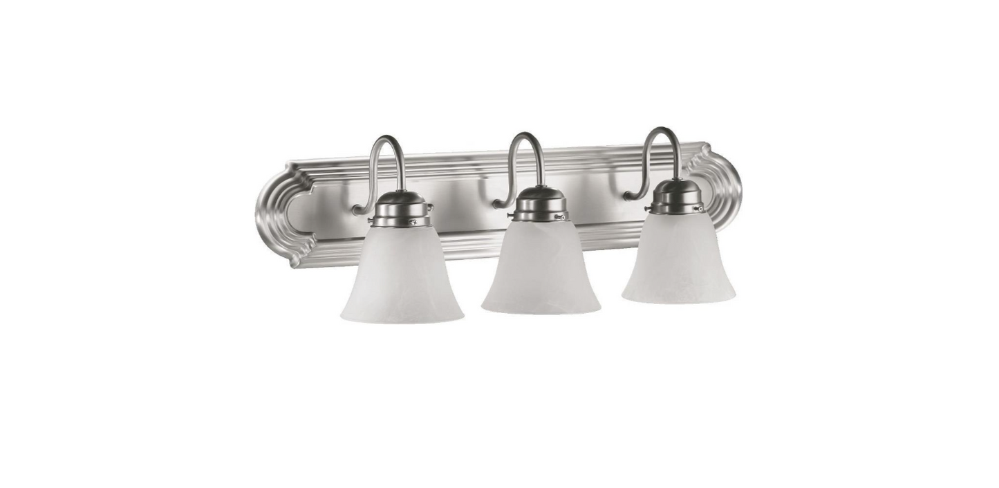 Quorum International 5094-3-165 Fort Worth Bathroom Vanity Light Satin Nickel