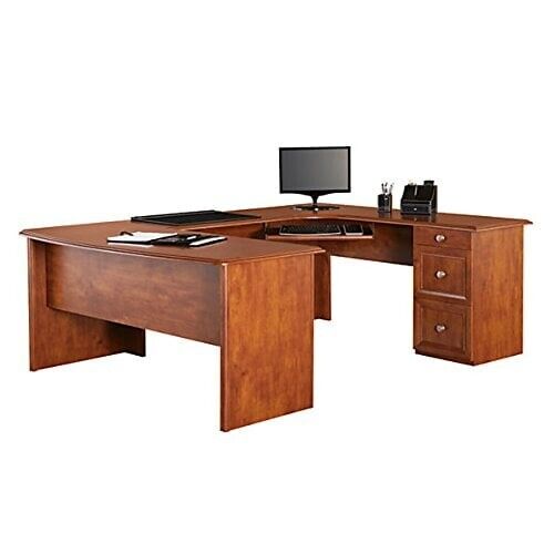 Realspace Broadstreet Contoured U-Shaped Desk Desk with L Connecting Bridge