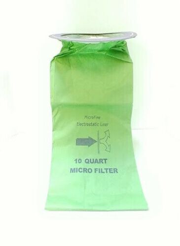 Micro-Lined Disposable Paper Filter Bags for 10 Quart Backpack Vacuum - 10 Count