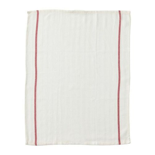 Herringbone Kitchen Towels White with Red Stripe 20" x 26" - 4 Count