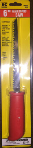 6" Wallboard Saws with Pointed Blade Tip, Rubber Grip - 2 Count