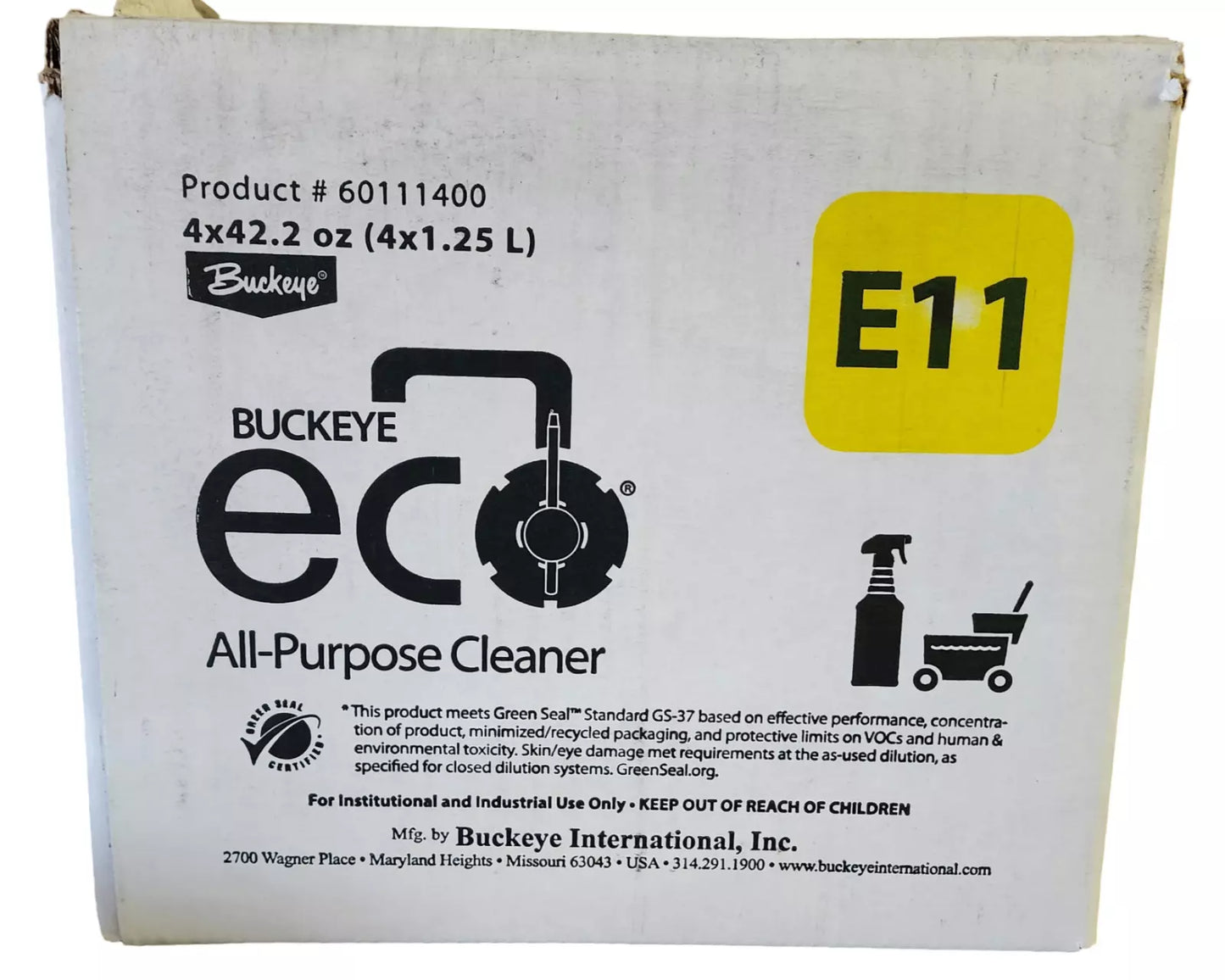 Buckeye® Eco® E11 All-Purpose Cleaner - 1.25 L, 4/Case