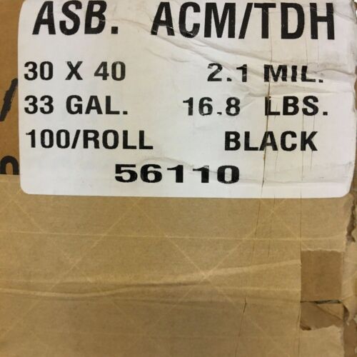 ACM Printed Poly Bags Black 2.1 mil Blended Material 30" X 40" - 100 Count