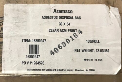 Asbestos Disposal Bag, Clear ACM-Printed, Perforated, Multi-Size 16850947