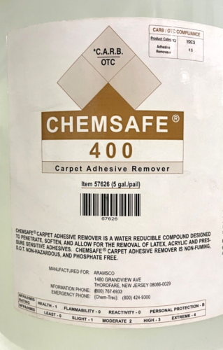 Chemsafe 400 Carpet Adhesive Remover, Non-Hazardous - Pallet of 16, 5 Gal.