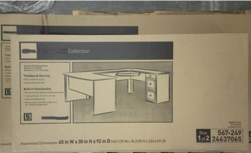 Realspace Broadstreet Contoured U-Shaped Desk Desk with L Connecting Bridge