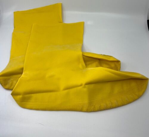 Yellow Hazmat Protective Latex Boot Chemical Safety Shoe Cover Large - Single Unit