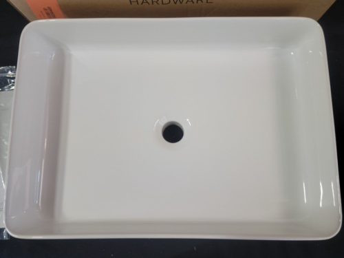 Hibiscus 20 x 14 in. Rectangular Fireclay Vessel Bathroom Sink in White