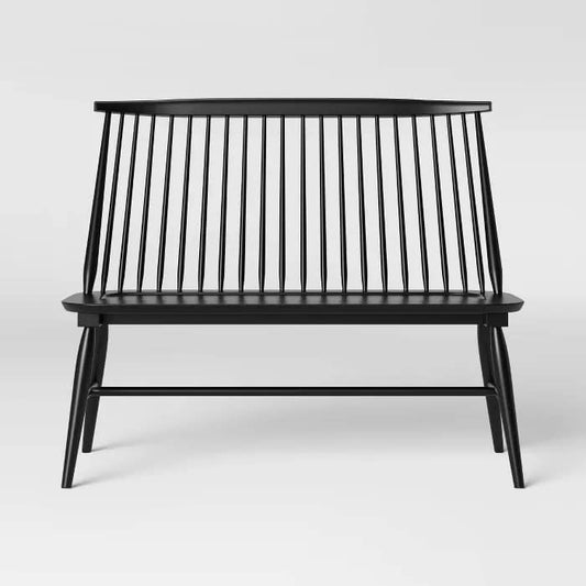 Harwich High Back Windsor Bench Black - Threshold