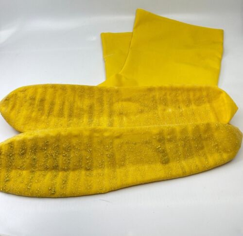 Yellow Hazmat Protective Latex Boot Chemical Safety Shoe Cover Large - Single Unit