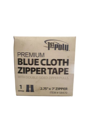 1ST Poly Premium Cloth Zipper Tape 2.75” x 7’ Double Sided Zipper Pull - 60/Case