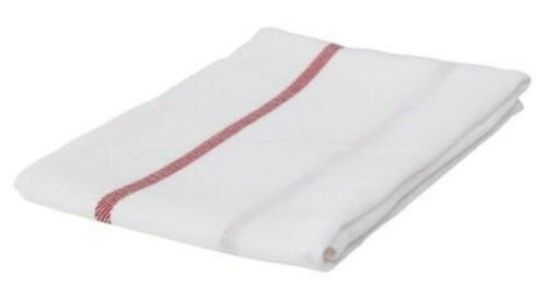 Herringbone Kitchen Towels White with Red Stripe 20" x 26" - 4 Count