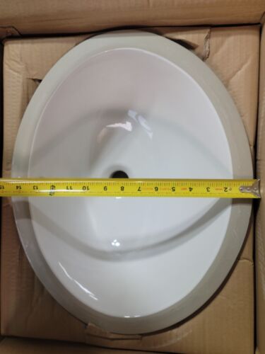 Signature Hardware 18" Oval Porcelain Undermount Sink, White SH129029WH