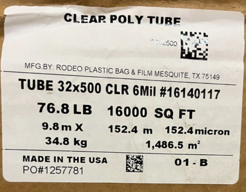 Custom Cut Heavy Duty Clear Tubing Roll for Packaging - 6 Mil