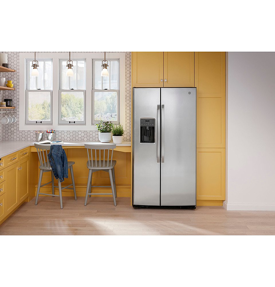 GE 25.3 Cu. Ft. Side-by-Side Refrigerator - Stainless Steel