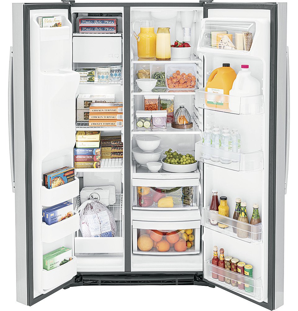 GE 25.3 Cu. Ft. Side-by-Side Refrigerator - Stainless Steel