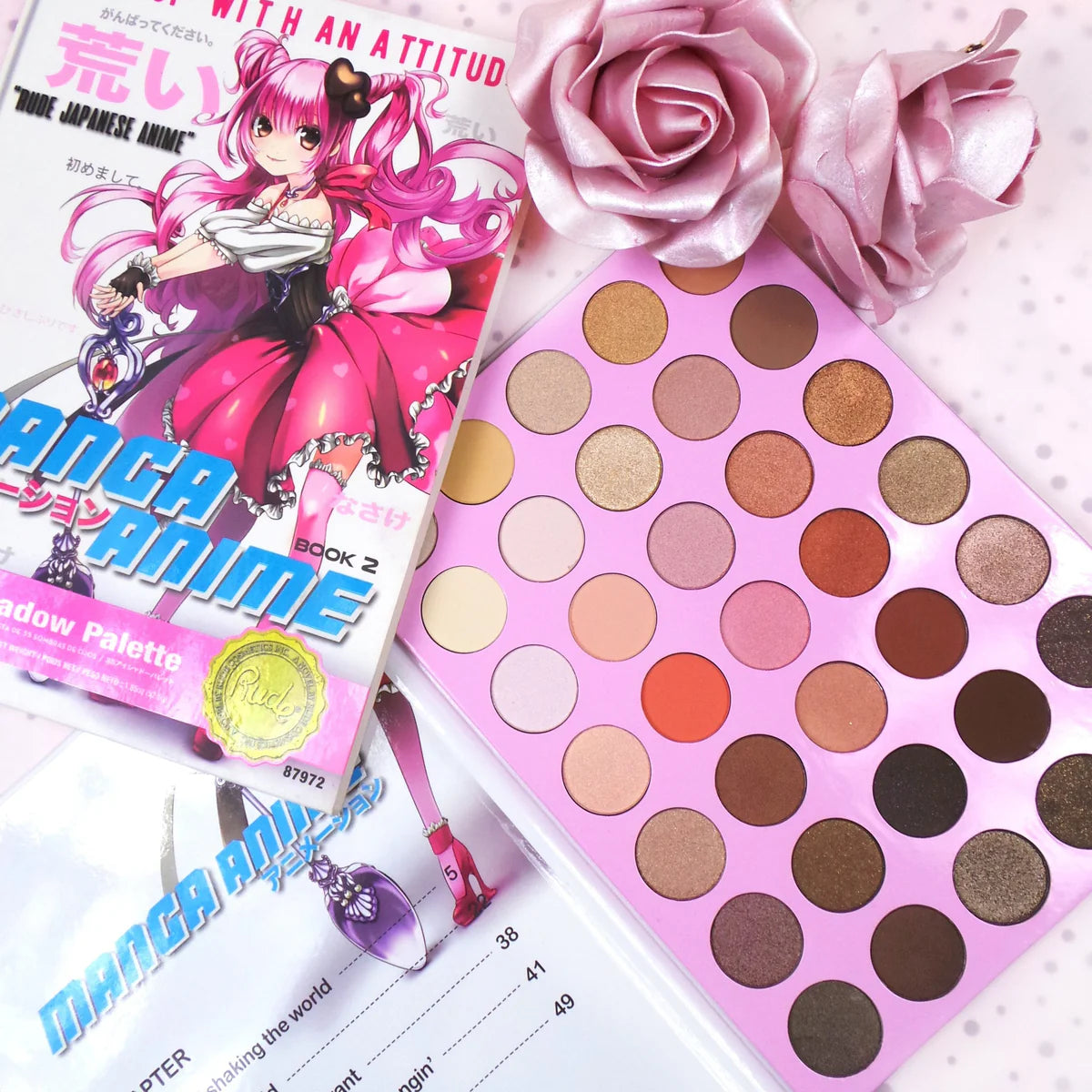 RUDE Manga Anime 35 Eyeshadow Palette Book 2 – 27 Shimmers & 8 Mattes