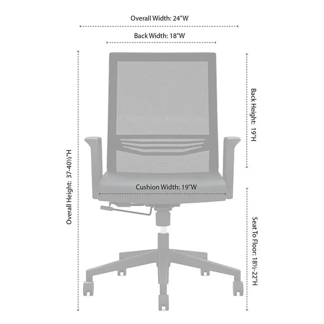 Office Source Oslo Mid Back Mesh Conference Chair with Fixed Arms